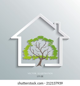 Eco House Vector