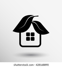 Eco house vector apartment save green.