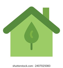 Eco House Vector Flat Icon For Personal And Commercial Use.
