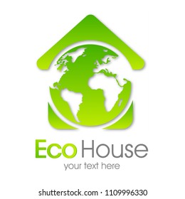 Eco House Vector. Green Earth