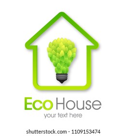 Eco House Vector. Green home