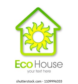 Eco House Vector. Green home