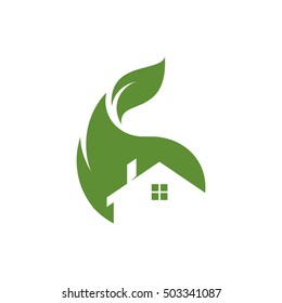Eco house vector icon.