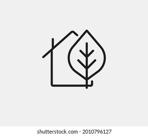 Icono de vector ecológico. Trazo editable. Símbolo en estilo de arte de línea para diseño, presentación, sitio web o elementos de aplicaciones, logotipo. Gráficos vectoriales de píxeles - Vector