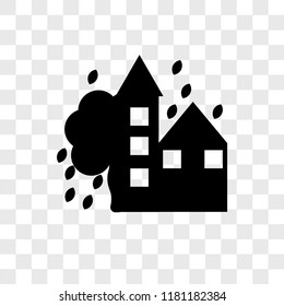 Eco house vector icon isolated on transparent background, Eco house logo concept