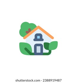 eco house vector icon. real estate icon flat style. perfect use for logo, presentation, website, and more. simple modern icon design color style