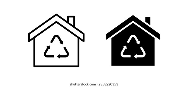 Eco house vector icon set. Green City concept symbol