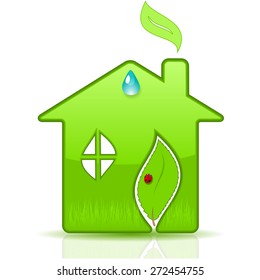 Eco House. Vector illustration.