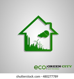 Eco house vector illustration