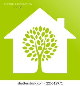 Eco House. Vector illustration of ecology the concept 