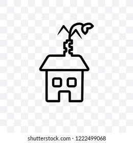 Eco house vector linear icon isolated on transparent background, Eco house transparency concept can be used for web and mobile