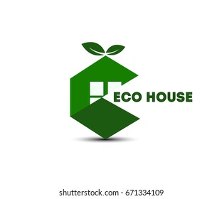 Eco house vector logo