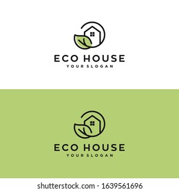 eco house vector logo design template