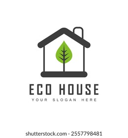 Eco house vector logo design