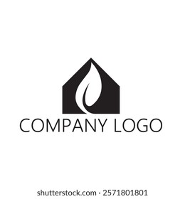 Eco House vector logo symbol 
