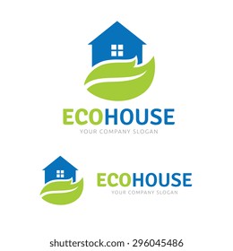 Eco House Vector Logo Template