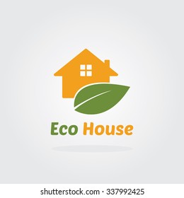 Eco House Vector Logo Template. Flat Design icon illustrator.