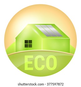 Eco House Vector Logo Template.
