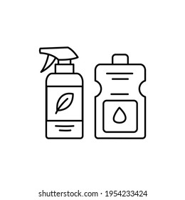 Eco household clean products color line icon. Pictogram for web page, mobile app, promo. UI UX GUI design element. Editable stroke.