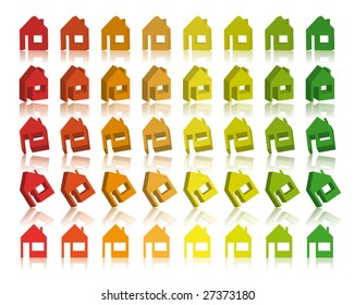 Eco houses 3D Vector