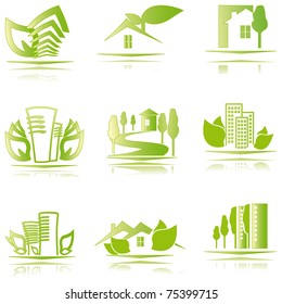 eco houses icons