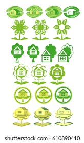 Eco houses. Set of logos.