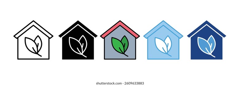 Eco Housing Icon Set Multiple Style Collection