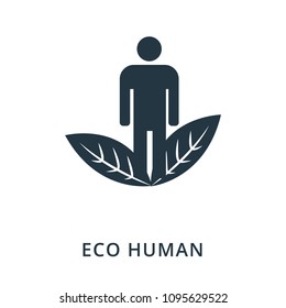 Eco Human icon. Flat style icon design. UI. Illustration of eco human icon. Pictogram isolated on white. Ready to use in web design, apps, software, print.