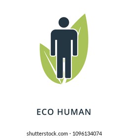 Eco Human icon. Flat style icon design. UI. Illustration of eco human icon. Pictogram isolated on white. Ready to use in web design, apps, software, print