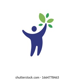 Eco Human Symbol. Web Icon Logo Template Design Element.