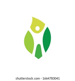 Símbolo humano ecológico. Elemento de diseño de plantillas de logotipos de iconos web.
