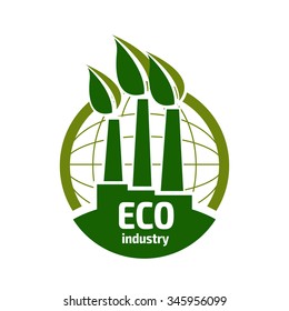 Eco icon of Ecological industry. 