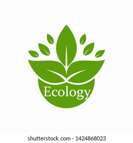 Eco icon. Ecology sign. Vector illustration, flat design.