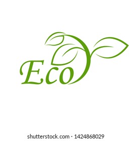 Eco icon. Ecology sign. Vector illustration, flat design.