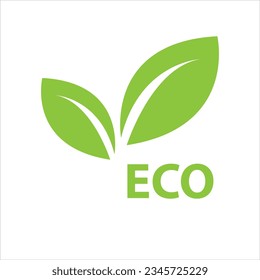 Eco icon. Ecology sign. Vector flat illustration on white background..eps