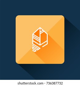 Eco icon in flat design style with long shadow. Creative vector logo 