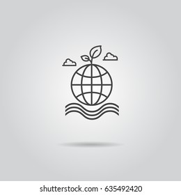 Eco icon . Global water cloud logo vector illustration