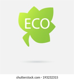 Eco icon. Green leaf.