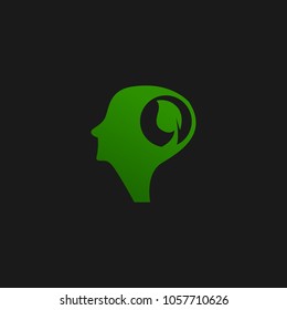 Eco icon green leaf icon organic vector illustration design template with black background