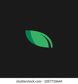 Eco icon green leaf icon organic vector illustration design template with black background