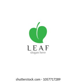Eco icon green leaf icon organic vector illustration design template with white background
