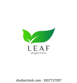 Eco icon green leaf icon organic vector illustration design template with white background
