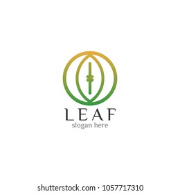 Eco icon green leaf icon organic vector illustration design template with white background

