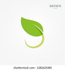 Eco icon green leaf vector illustration isolated.