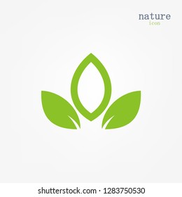Eco icon green leaf vector illustration isolated.