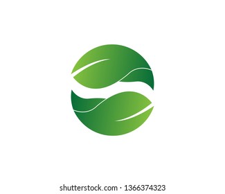 Eco icon green leaf vector illustration isolated. - Vector