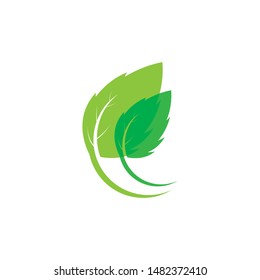 Eco icon green leaf vector illustration isolated. - Vector