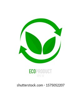 Eco icon green leaf vector illustration isolated