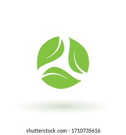 Icono ecológico Ilustración vectorial de hoja verde aislada.
