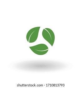 Eco icon green leaf vector illustration isolated.